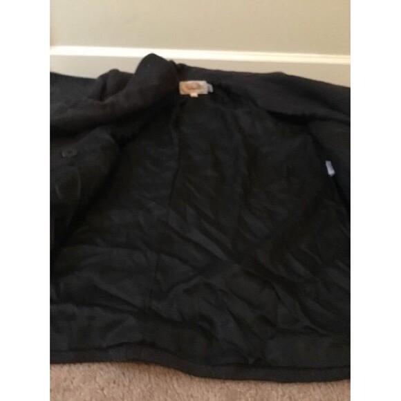 Talbots Women's Button-Front Wool Coat Jacket Collared Size 12 Grayish Black - Picture 4 of 6